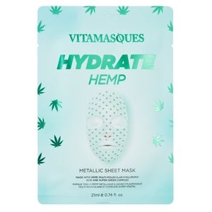 NWT Vitamasques Hydrate Hemp Metallic Mask with Hyaluronic Acid